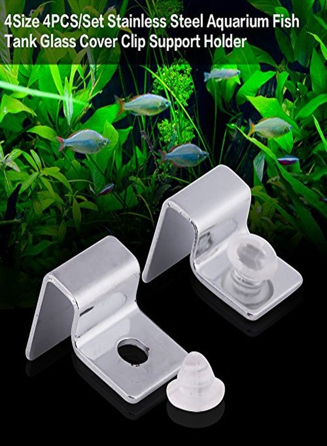 Hffheer 4 Size 4Pcs Stainless Steel Aquarium Fish Glass Cover Support, Stainless Steel Fish Cover Holder Anti-Slip Fish Holders Aquarium Accessories Universal Lid Clips(8mm) - Image 5